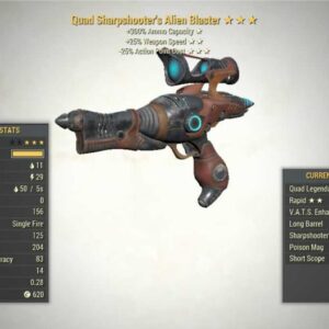 Screenshot of a Fallout 76 PC Quad ALIEN BLASTER Weapon Speed + 25V, for PC player only