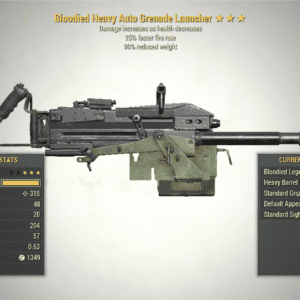 Bloodied Weapon Speed Auto Grenade Launcher [90W] Fallout 76 PC