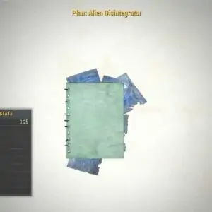 Alien Disintegrator Weapon Plan Fallout 76 PC