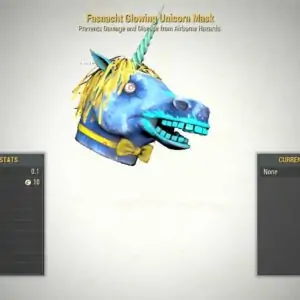 Glowing UNICORN Mask Fallout 76 PC