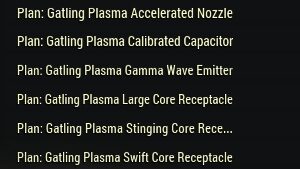 Gatling Plasma mod plan set 6 pieces Fallout 76 PC
